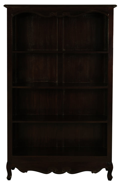 Queen Anne Solid Mahogany Timber Bookcase - Large (Chocolate)