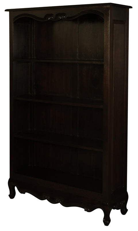 Queen Anne Solid Mahogany Timber Bookcase - Large (Chocolate)