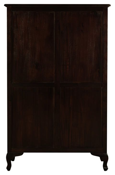 Queen Anne Solid Mahogany Timber Bookcase - Large (Chocolate)
