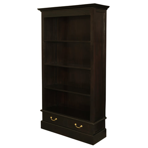 Tasmania 2 Drawer Solid Mahogany Timber Bookcase (Chocolate)