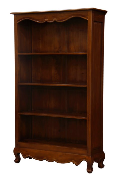 Queen Anne Solid Mahogany Timber Bookcase - Large (Mahogany)