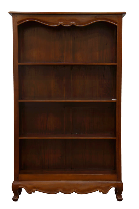 Queen Anne Solid Mahogany Timber Bookcase - Large (Mahogany)