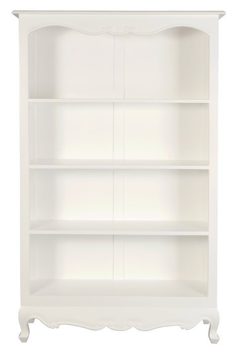 Queen Anne Solid Mahogany Timber Bookcase - Large (White)