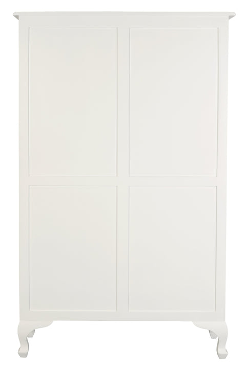 Queen Anne Solid Mahogany Timber Bookcase - Large (White)
