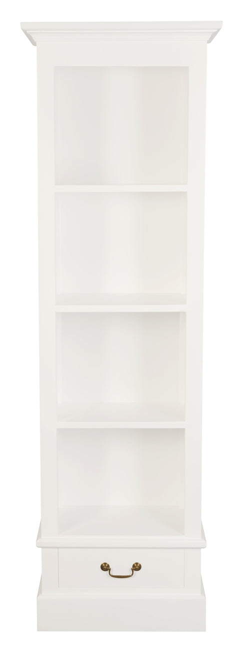 Tasmania 1 Drawer Solid Mahogany Timber Bookcase (White)