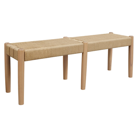 Kelly Loom Oak Bench 2-Seater Bench (Natural)