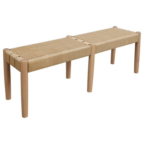 Kelly Loom Oak Bench 2-Seater Bench (Natural)