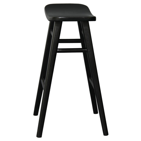 Aria Oval Solid Mahogany Timber Counter Stool (Black)