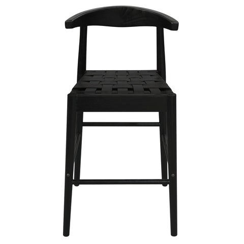 Elliot Genuine Leather Barstool (Black)