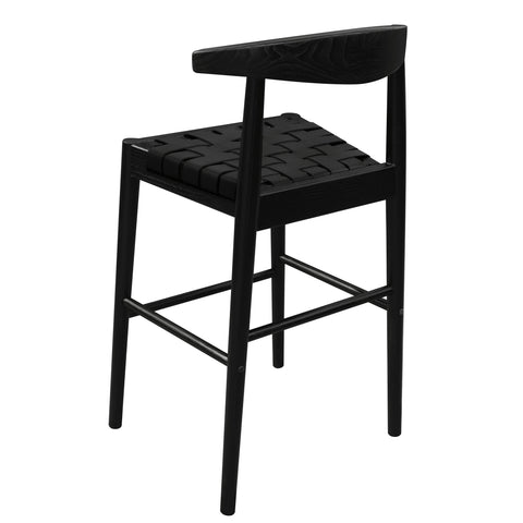 Elliot Genuine Leather Barstool (Black)