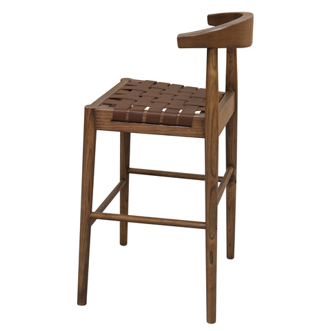 Elliot Genuine Leather Barstool (Walnut)
