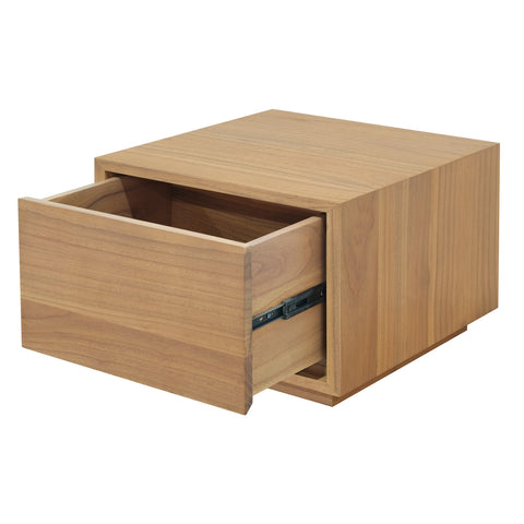 Oscar 1 Drawer Low Bedside Table (Natural)