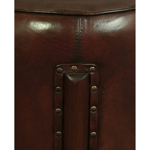 Heritage Round Leather Ottoman