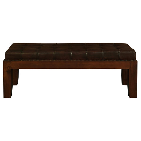 Heritage Large Studded Leather Bench