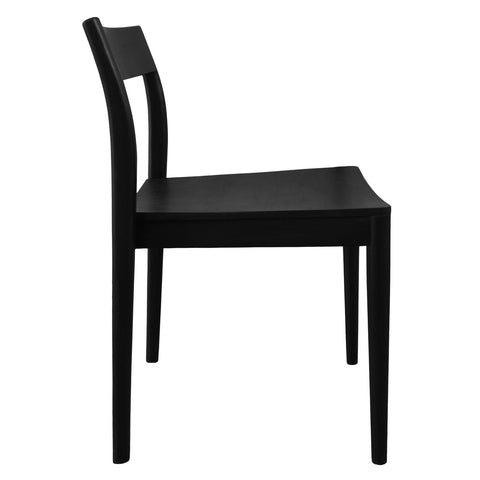 Moller Solid Mahogany Timber Dining Chair – Set of 2 (Black)