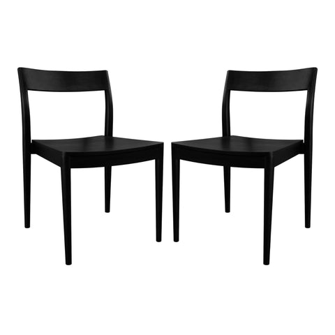 Moller Solid Mahogany Timber Dining Chair – Set of 2 (Black)