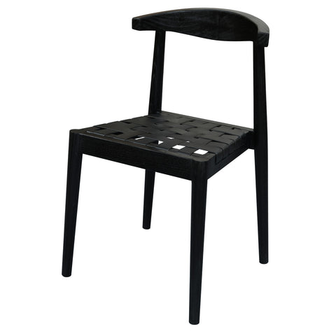 Elliot Leather Dining Chair (Black)