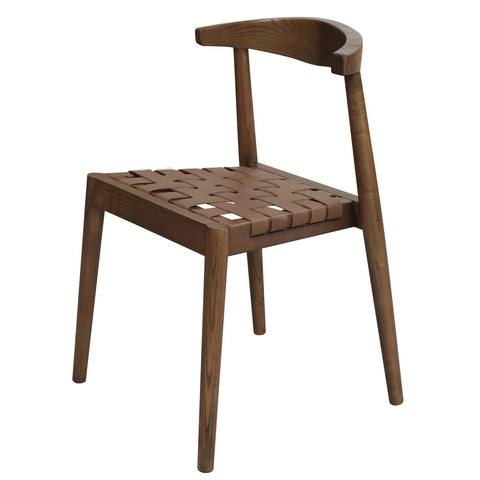 Elliot Leather Dining Chair (Walnut)