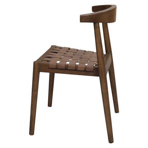 Elliot Leather Dining Chair (Walnut)