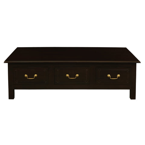 Tasmania 6 Drawer Straight Leg Coffee Table (Chocolate)