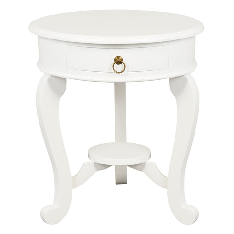 Round Cabriol Leg 1 Drawer Lamp Table