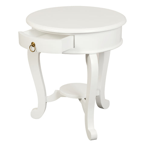 Round Cabriol Leg 1 Drawer Lamp Table