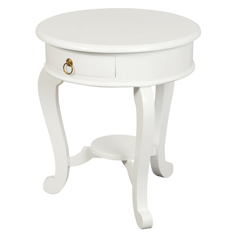Round Cabriol Leg 1 Drawer Lamp Table