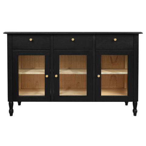 Winston 3 Door 3 Drawer Buffet (Black)