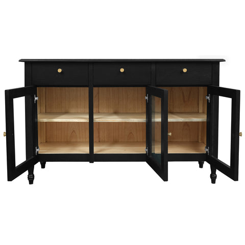 Winston 3 Door 3 Drawer Buffet (Black)