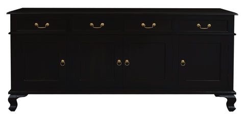 Queen Ann 4 Door 4 Drawer Buffet (Chocolate)