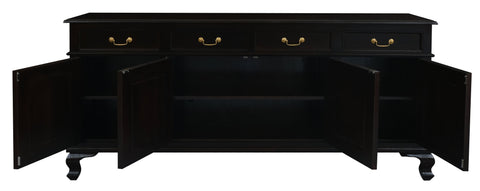 Queen Ann 4 Door 4 Drawer Buffet (Chocolate)