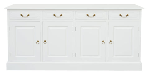 Tasmania 4 Door 4 Drawer Buffet (White)