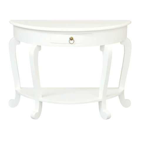 Cabriol Leg 1 Drawer Half Round Sofa Table