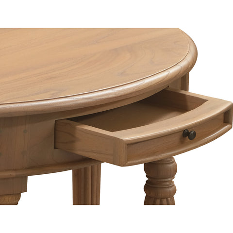 Huntley Turn Leg Half Round Sofa Table (Natural)