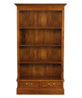 Tasmania 2 Drawer Solid Mahogany Timber Bookcase (Light Pecan)