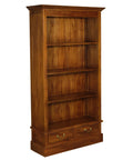 Tasmania 2 Drawer Solid Mahogany Timber Bookcase (Light Pecan)