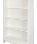 Queen Anne Solid Mahogany Timber Bookcase - Large (White)