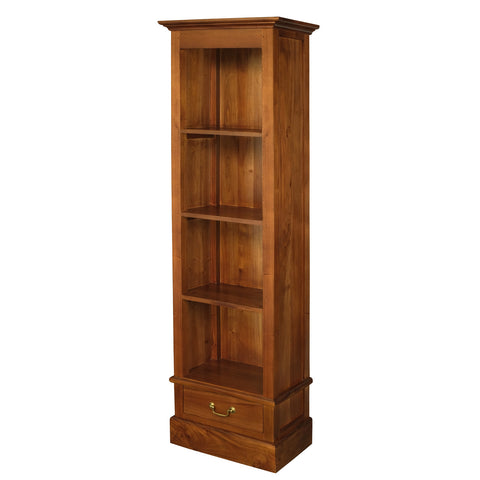 Tasmania 1 Drawer Solid Mahogany Timber Bookcase (Light Pecan)