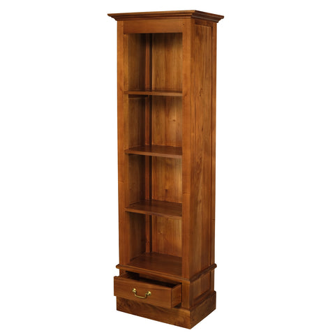 Tasmania 1 Drawer Solid Mahogany Timber Bookcase (Light Pecan)