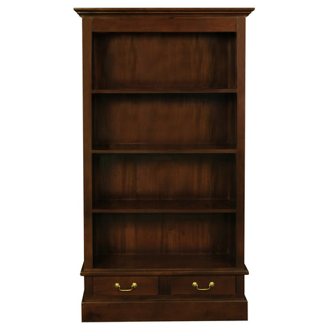 Tasmania 2 Drawer Solid Mahogany Timber Bookcase (Mahogany)