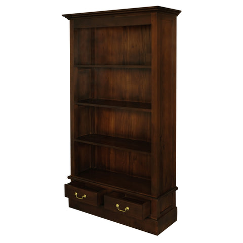 Tasmania 2 Drawer Solid Mahogany Timber Bookcase (Mahogany)