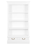 Tasmania 2 Drawer Solid Mahogany Timber Bookcase (White)