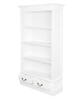 Tasmania 2 Drawer Solid Mahogany Timber Bookcase (White)
