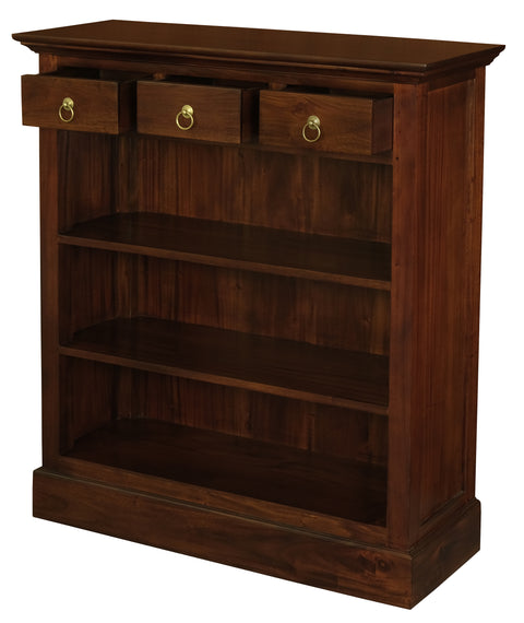 Tasmania 3 Drawer Solid Maohgany Timber Bookcase