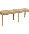 Kelly Loom Oak Bench 2-Seater Bench (Natural)