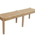 Kelly Loom Oak Bench 2-Seater Bench (Natural)