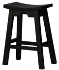 Zen Solid Mahogany Timber Kitchen Counter Stool (Black)