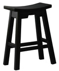 Zen Solid Mahogany Timber Kitchen Counter Stool (Black)
