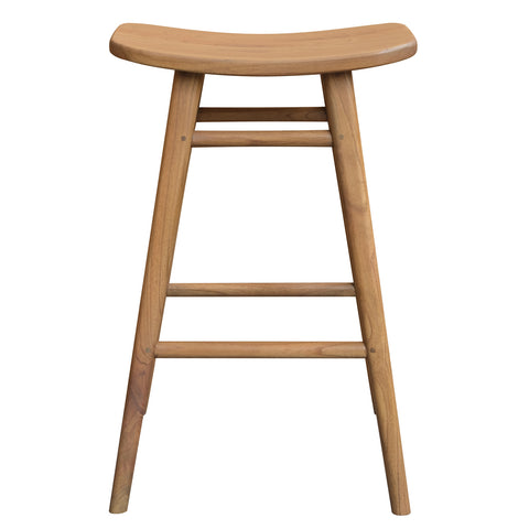 Aria Oval Solid Mindi Timber Counter Stool (Natural)