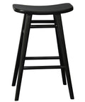 Aria Oval Solid Mahogany Timber Counter Stool (Black)